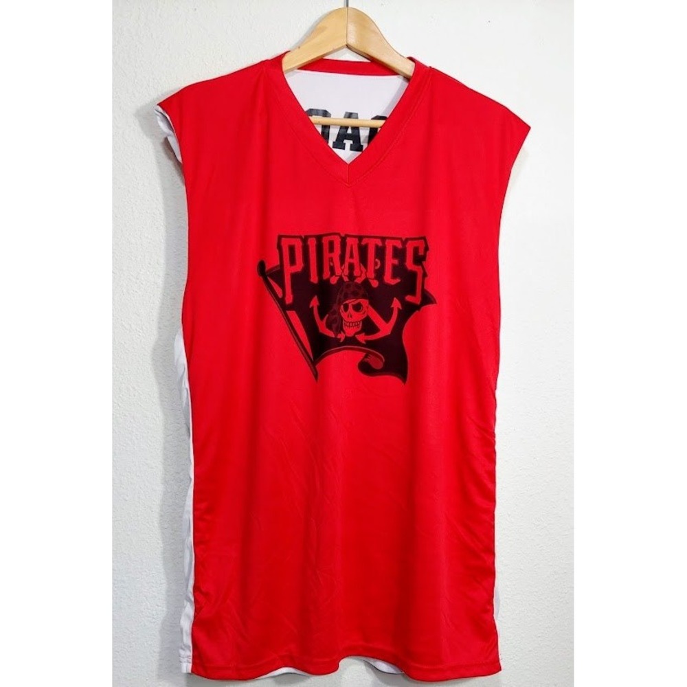 Pirates Red Sleeveless Size M Sports Jersey   V-Neck Coach‎ Wells Men's